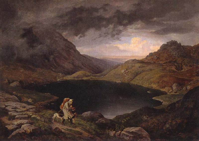 Adrian Ludwig Richter Pond in he Riesengebirge Sweden oil painting art